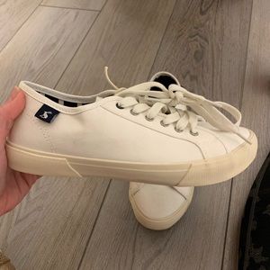 Joules lace up white sneakers